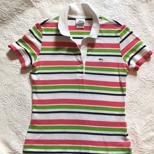 Lacoste size 40 (small-med) woman’s striped polo!